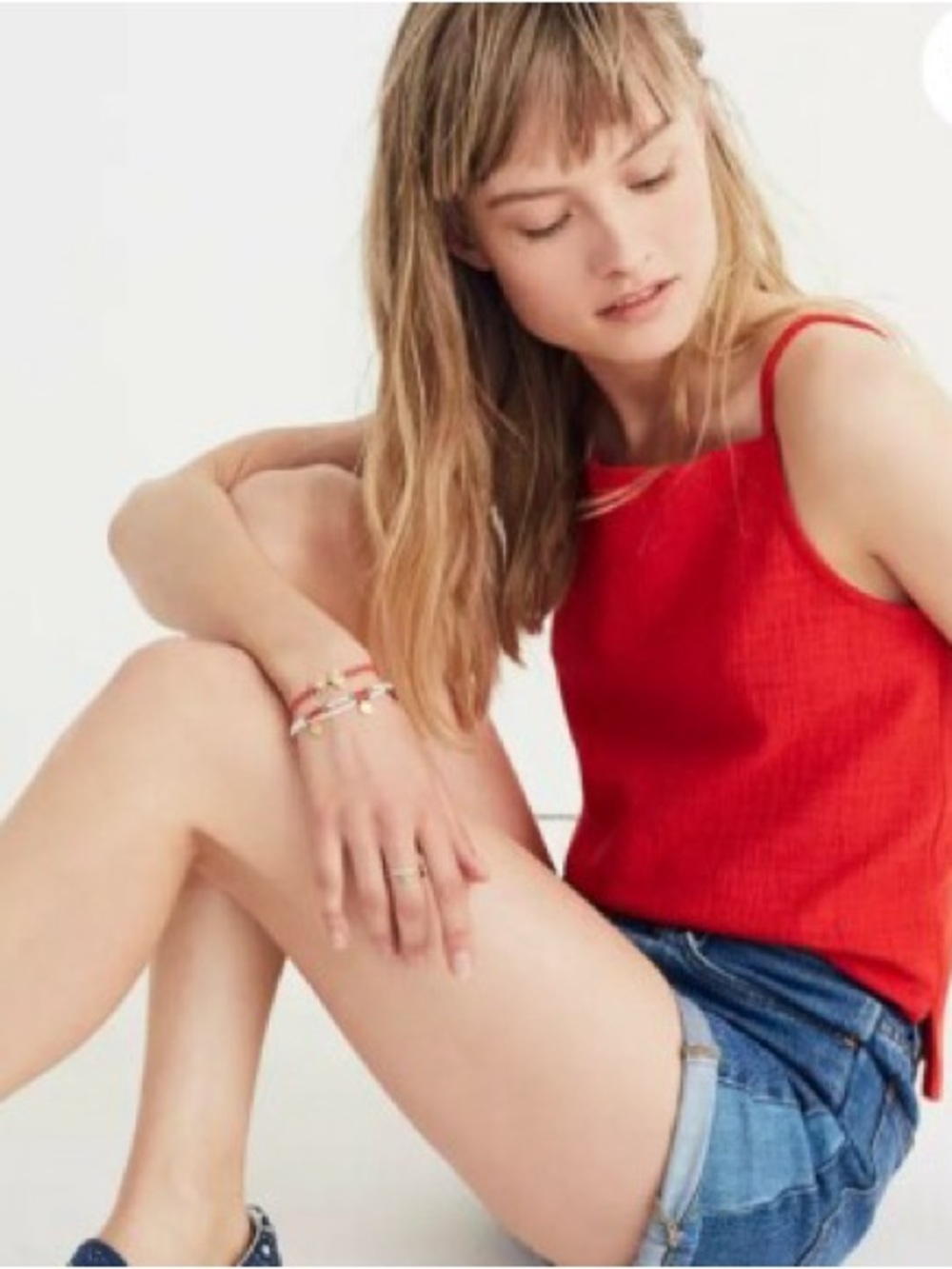 Madewell Bright Red Square-Neck Camisole